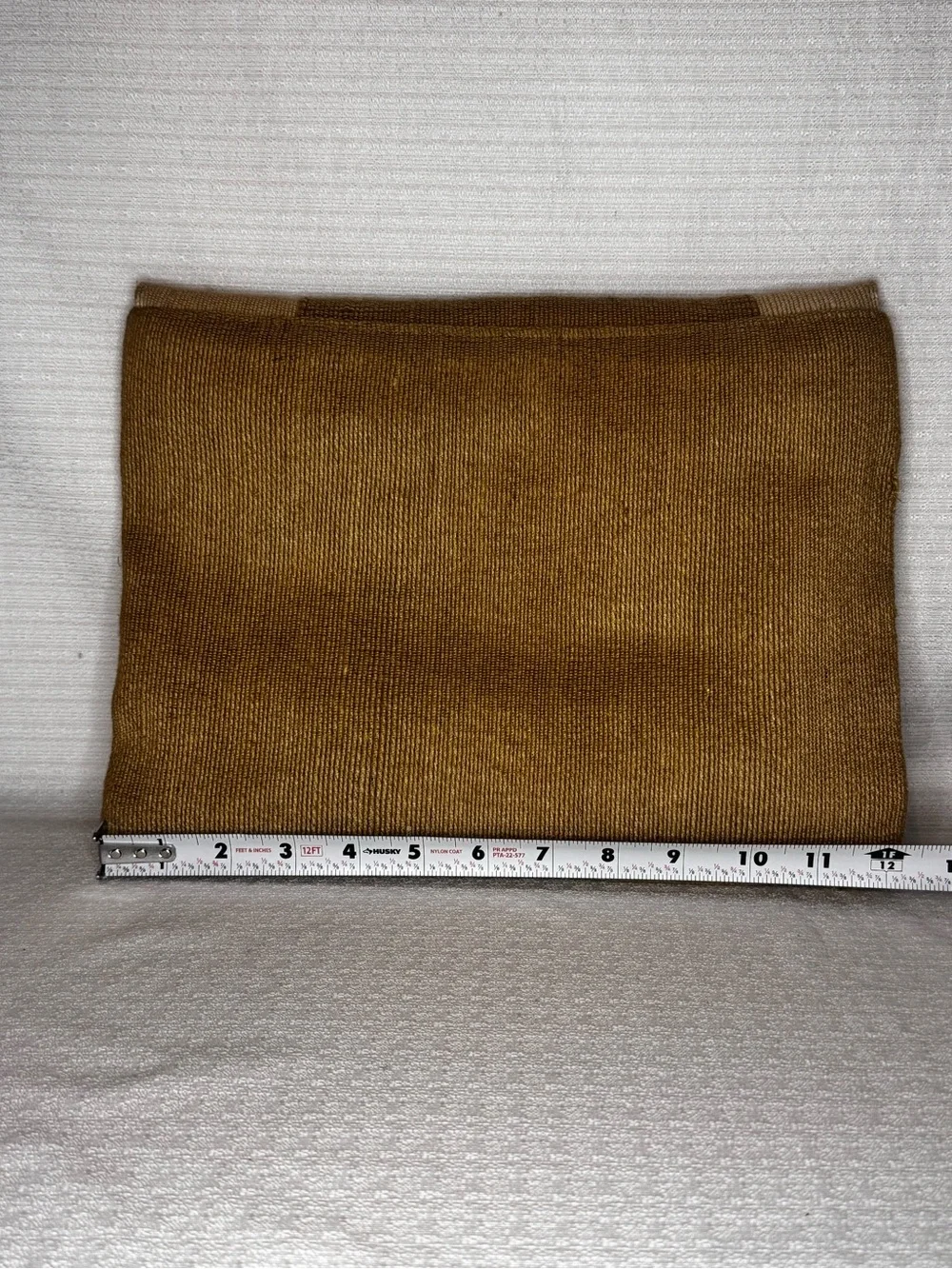 Vintage Corduroy Envelope Clutch Brown Tan Wood Detail 90s Boho
